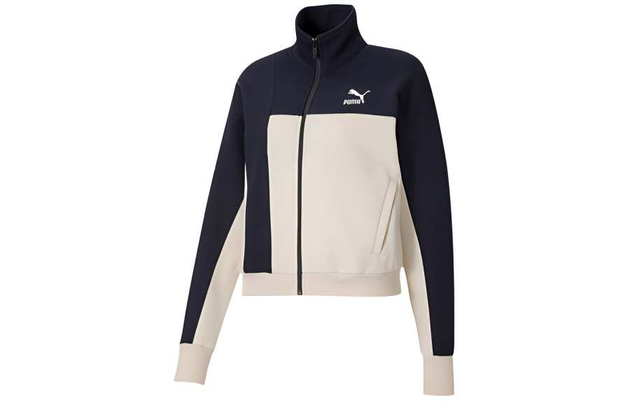 PUMA Jackets Women's Tweed Blue Stand Collar Moderate Workwear