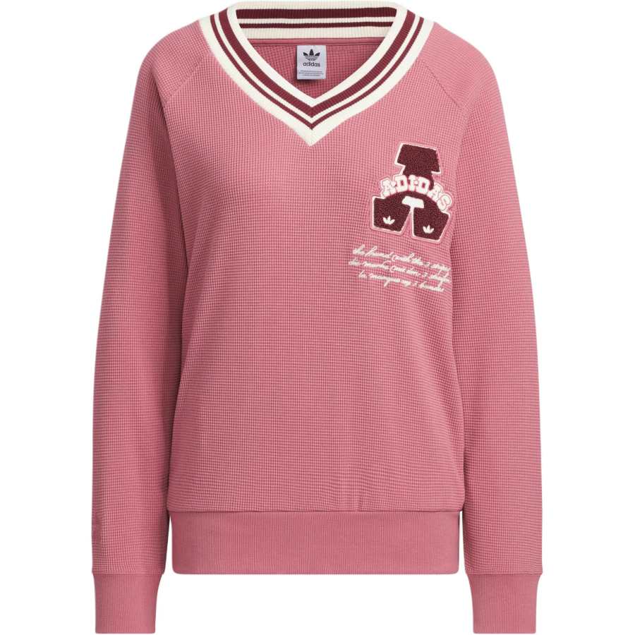 Adidas Originals FW24 V NECK SWEATSHIRT Women's Dark Pink