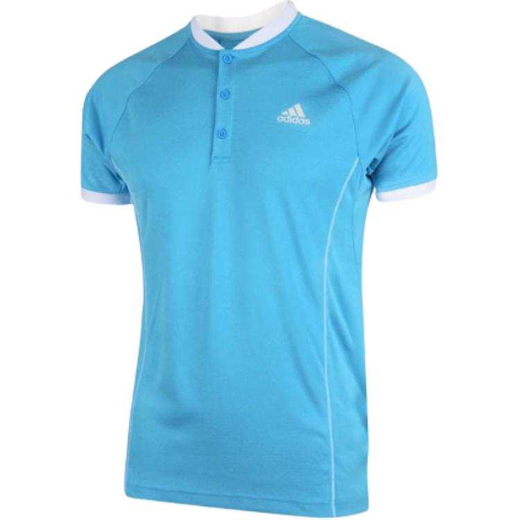 Adidas Adidas Tennis Tops Men's Blue Henry Collar Moderate