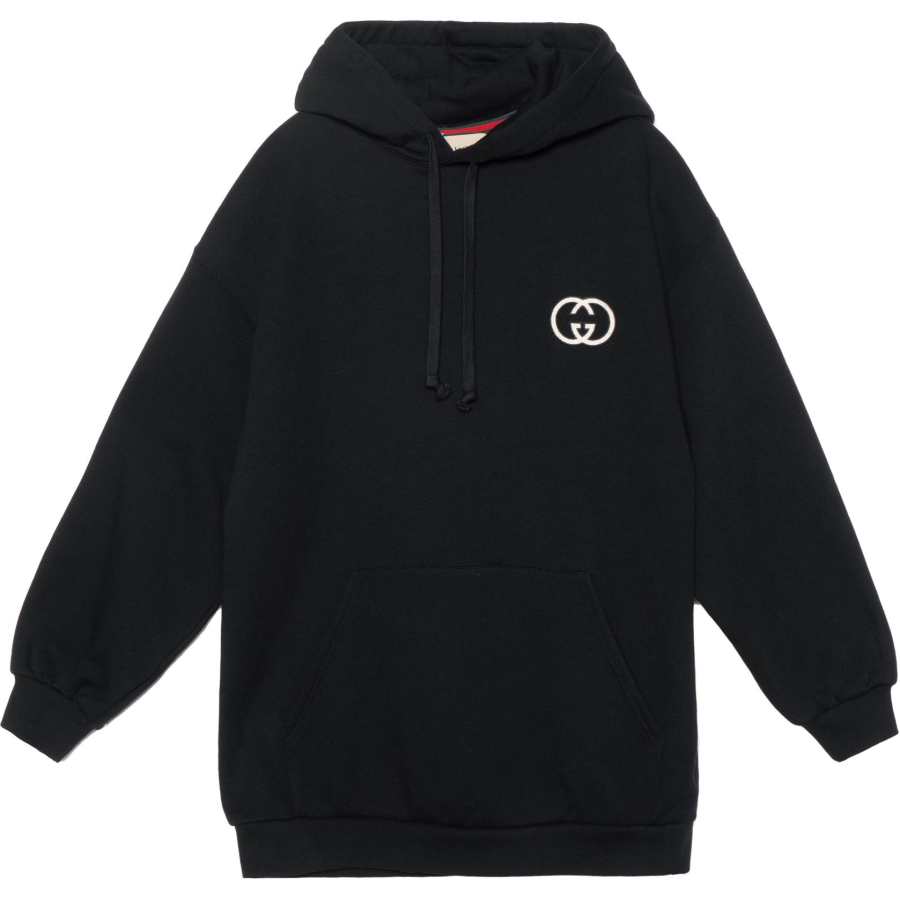 GUCCI Sweatshirts Women's Black Hooded Moderate Regular