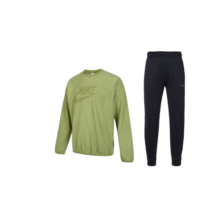 Nike Nike Sweatshirt Sets Men's Green/Black Crew Neck Moderate