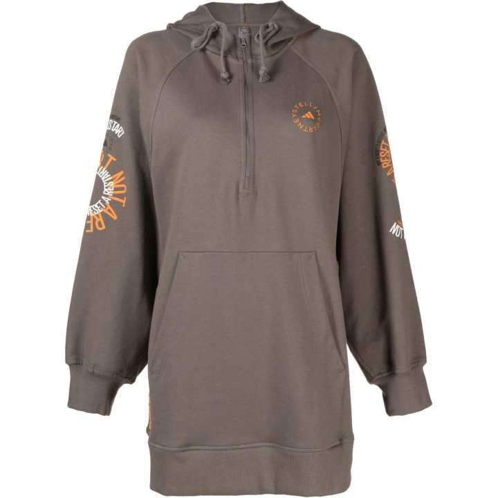 Adidas Adidas Slogan-print Zip-up Hoodie