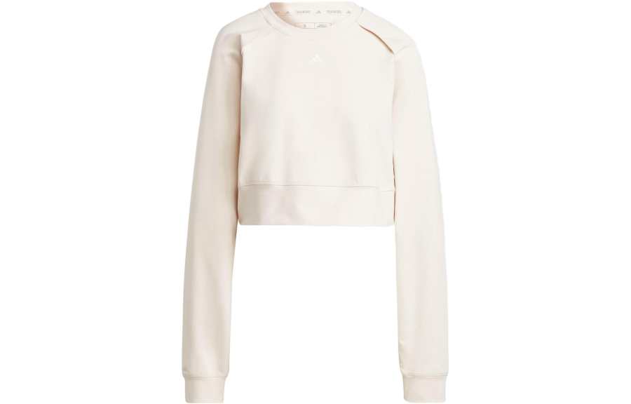 Adidas Adidas AEROREADY Sweatshirts Women's Beige Crew Neck Moderate Other