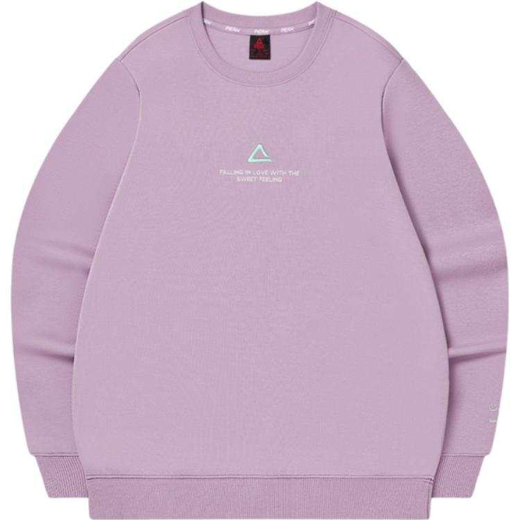 PEAK Sweatshirts Women's Light Purple Crew Neck Moderate Regular