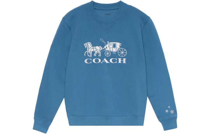 COACH COACH Sweatshirts Women's Blue Crew Neck Moderate Other