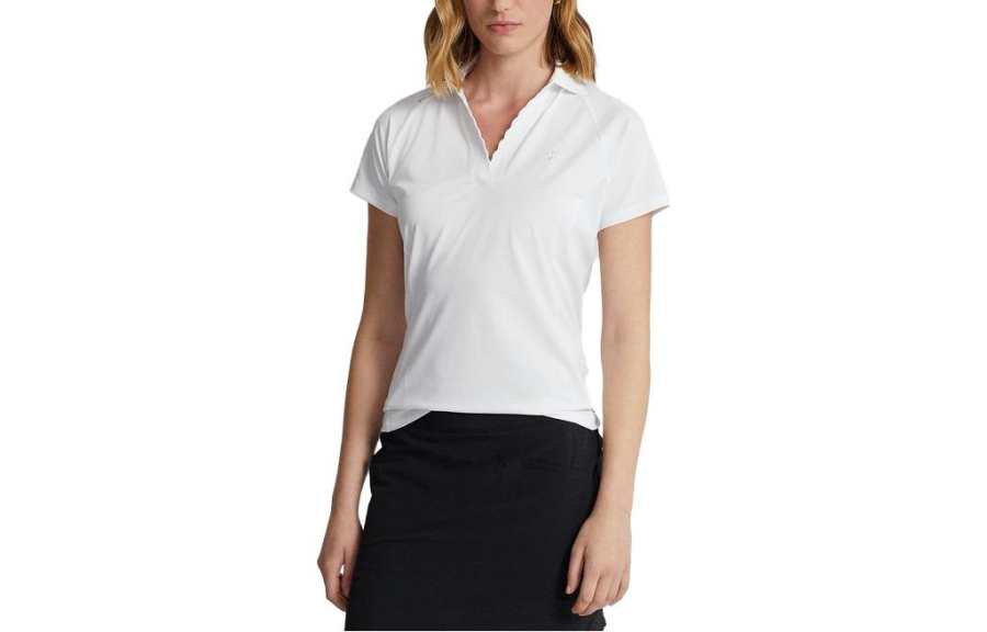 Polo Ralph Lauren Polo Shirts Women's White Polo Collar Moderate Straight Fit