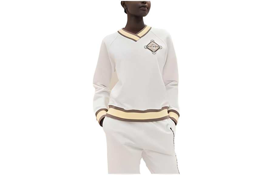 HERMES Knitwear Women's White V Neck Moderate Other