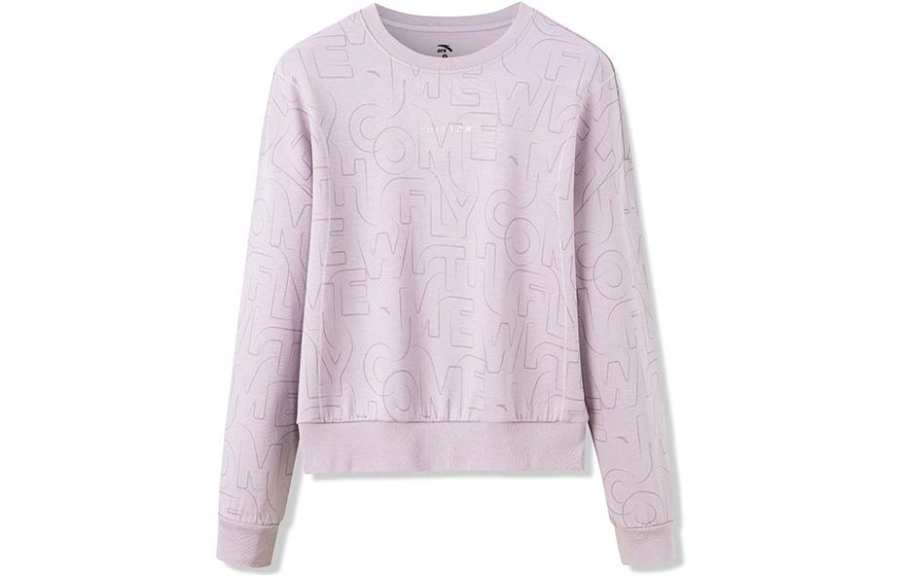 Anta Comprehensive Training Collection Sports Lifestyle Collection Sweatshirt Women's Pearlescent Purple