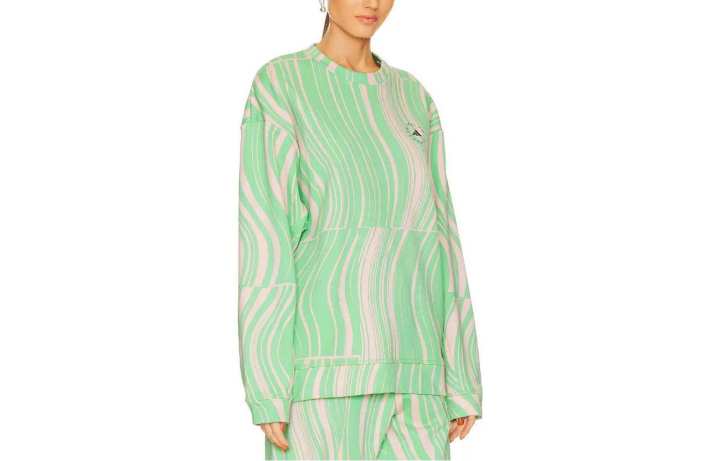 Adidas Adidas X Stella McCartney Sweatshirts Women's Green Crew Neck Moderate Regular