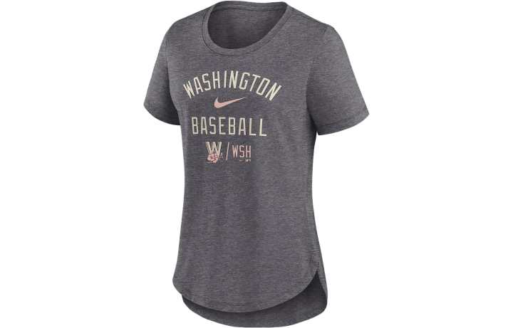 Nike Nike T Shirts Women's Light Gray Crew Neck Moderate Straight Fit