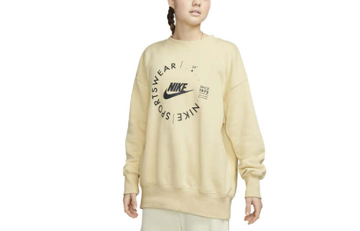 Nike Nike Sweatshirts Women's Ecru Crew Neck Moderate Regular