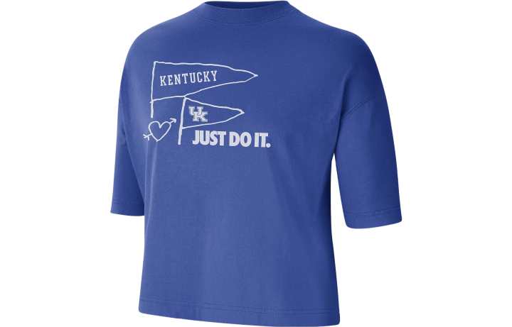 Nike Nike T Shirts Women's Royal Blue Crew Neck Moderate Straight Fit
