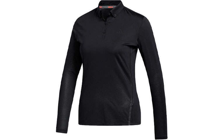 Adidas Adidas Polo Shirts Women's Black Polo Collar Moderate Straight Fit