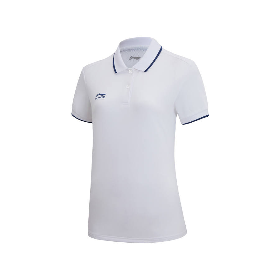 Li-Ning Li Ning Fitness Series Polo Shirts Women's Standard White Polo Collar Moderate Straight Fit