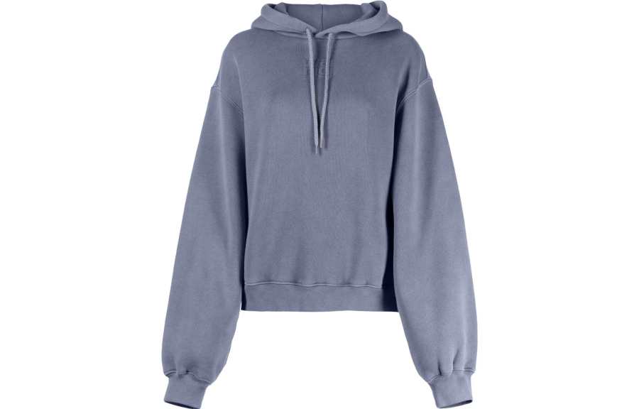 Alexander Wang T By Alexander Wang Puff Paint Logo Essential Terry Hoodie Motor Grey