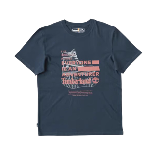 Timberland T Shirts Unisex Blue Crew Neck Moderate