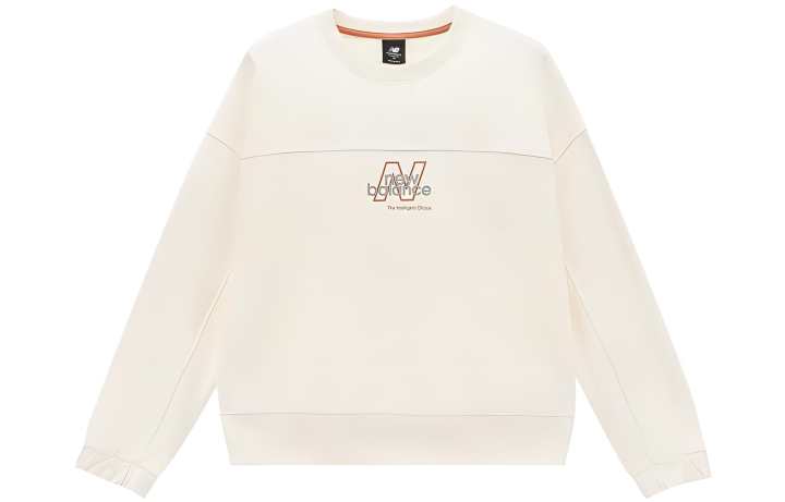 New Balance New Balance Sweatshirts Women's Ecru Crew Neck Moderate Regular