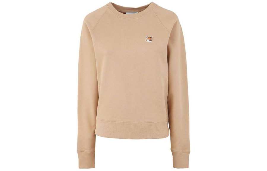 Maison Kitsune Sweatshirts Women's Brown Crew Neck Moderate Regular