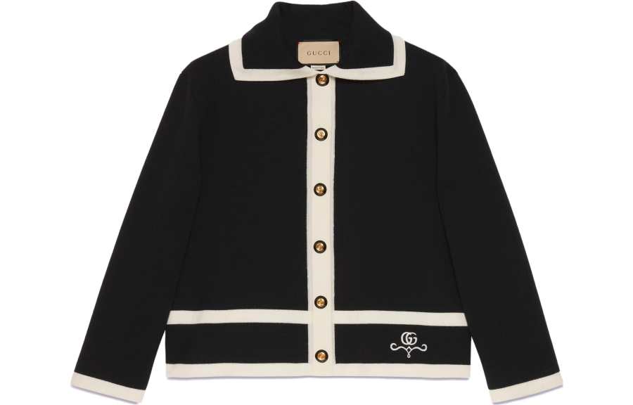 GUCCI Contrast Trim Jacket 'Black/Ivory'