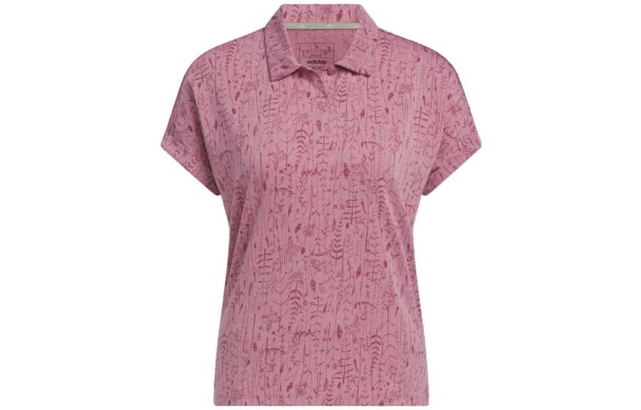 Adidas Adidas Polo Shirts Women's Pink Polo Collar Moderate Straight Fit