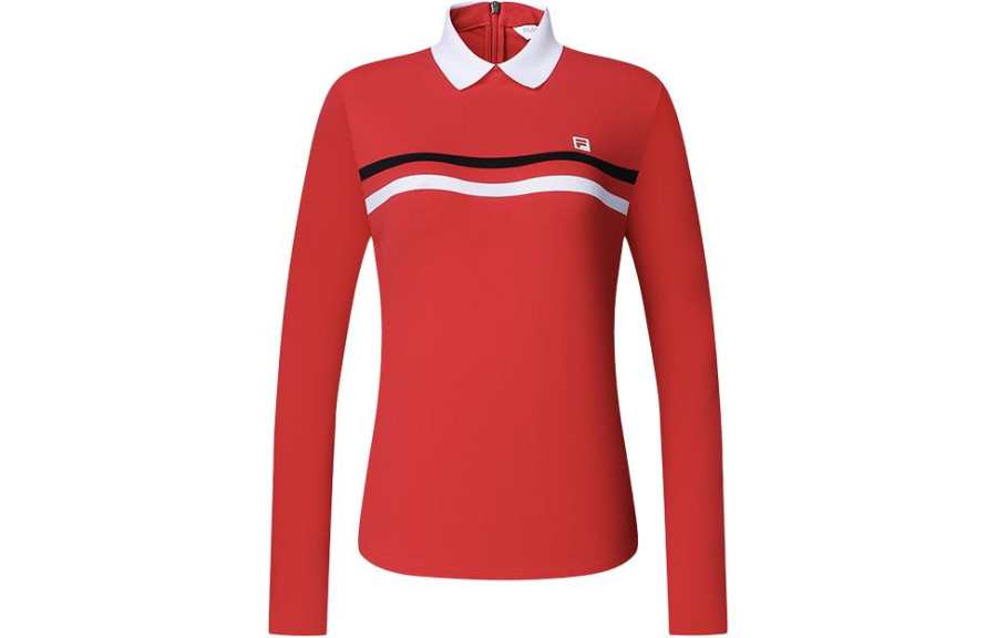 FILA Golf Polo Shirt Women's Fluorescent Flame Red
