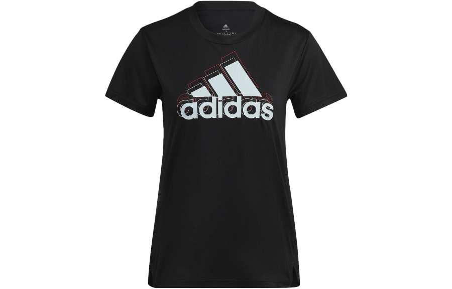 Adidas Adidas T Shirts Women's Black Low Round Neck Moderate Straight Fit