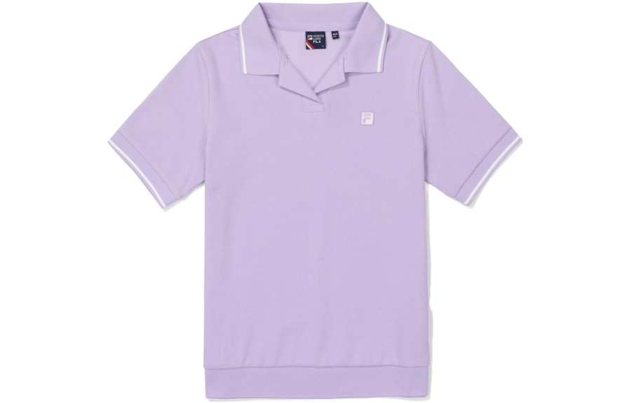 FILA Polo Shirts Women's Purple Polo Collar Moderate Straight Fit