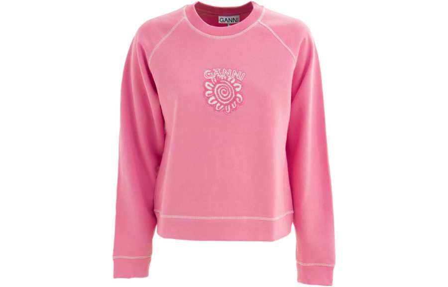 GANNI Logo Printed Crewneck Sweatshirt