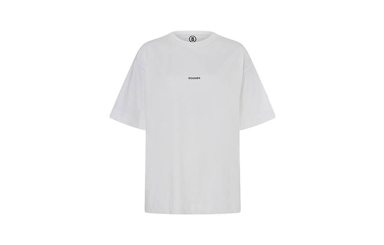 BOGNER T Shirts Women's Pure White Crew Neck Moderate Straight Fit