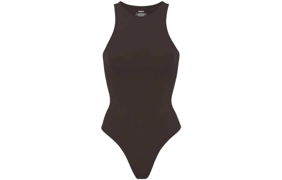 Skims Bodysuits Women's Coffee Crew Neck Moderate