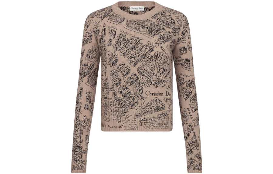 DIOR Knitwear Women's Beige Crew Neck Moderate