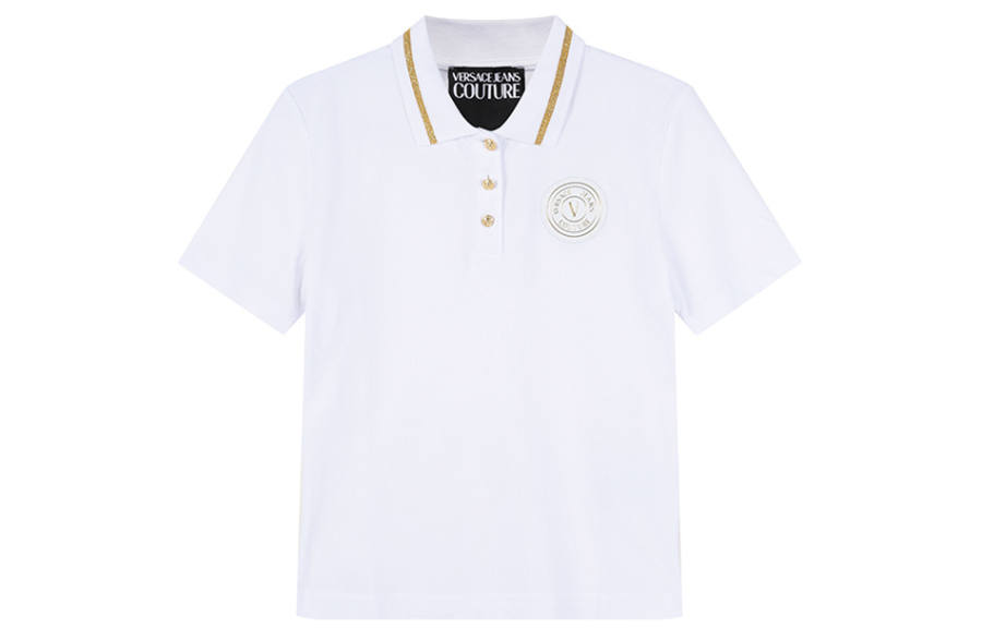 Versace Jeans Couture V-Emblem Straight Hem Polo Shirt