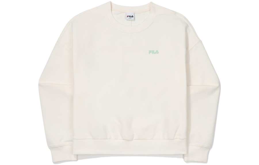 FILA Sweatshirts Women's Light Beige Crew Neck Moderate Regular
