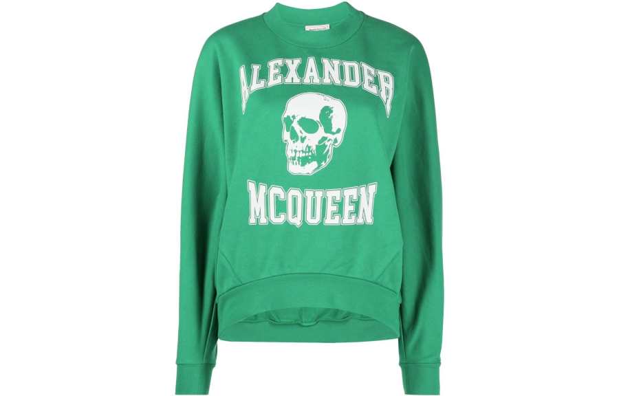 Alexander McQueen Varsiity Skull Printed Crewneck Sweatshirt