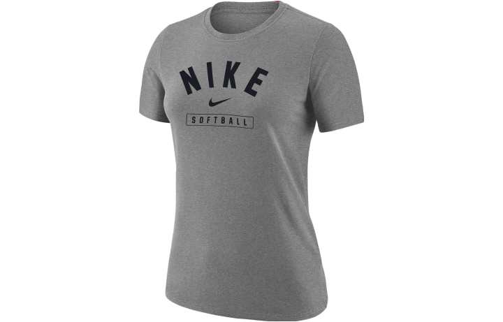Nike Nike T Shirts Women's Gray Crew Neck Moderate Straight Fit