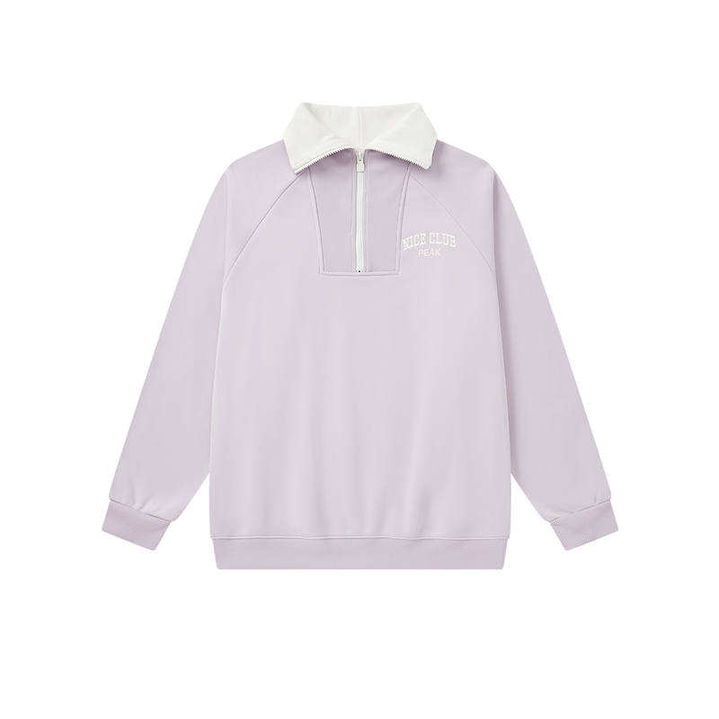 PEAK Sweatshirts Women's Lilac Polo Collar Thickened