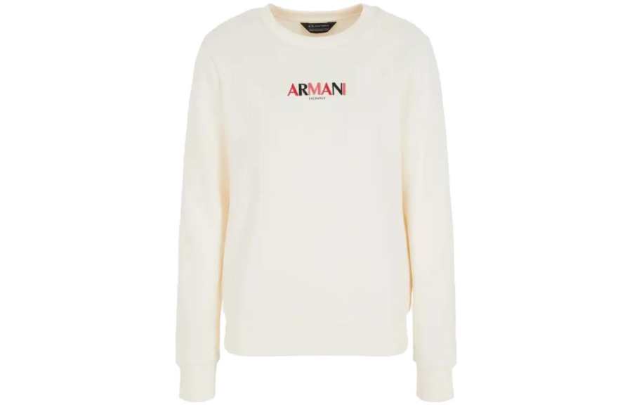 ARMANI EXCHANGE Sweatshirts Women's White Crew Neck Moderate Regular