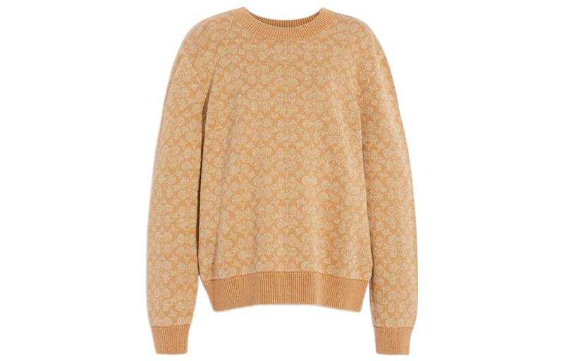 COACH COACH Sweatshirts Women's Camel Crew Neck Moderate Regular