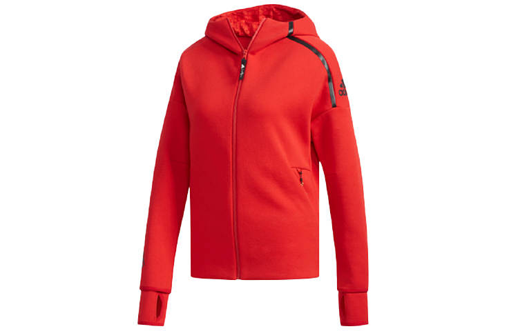 Adidas Adidas Jackets Women's Red Hooded Moderate Other