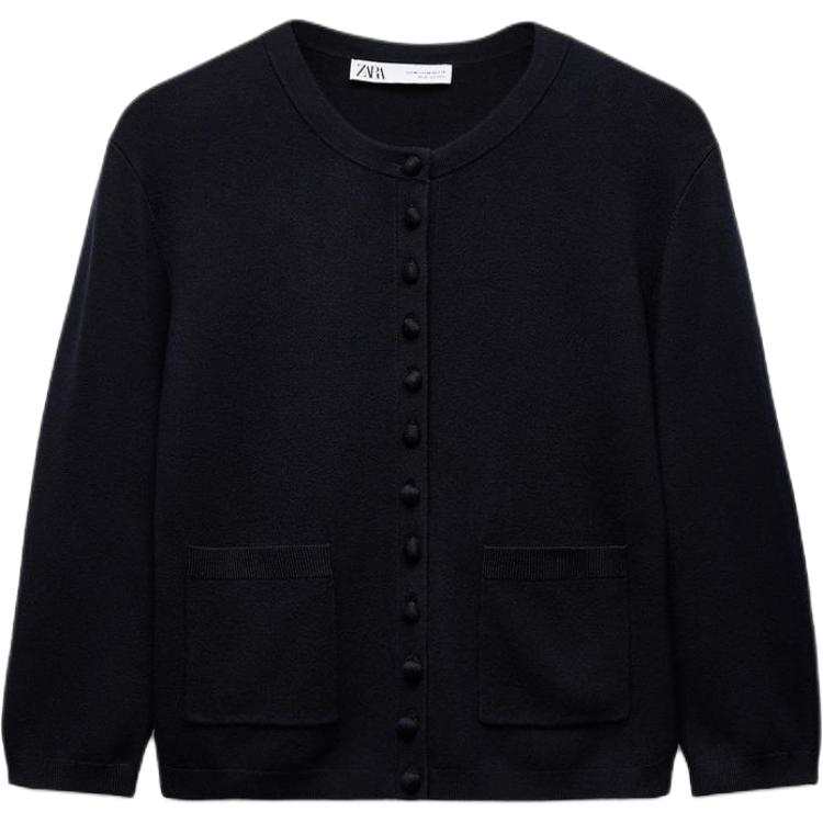ZARA Knitwear Women's Crew Neck Moderate Cardigan