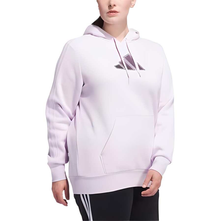 Adidas Adidas Sportswear Holiday Graphic 3 Stripes Oversized Hoodie Sweatshirt Women's Ice Lavender