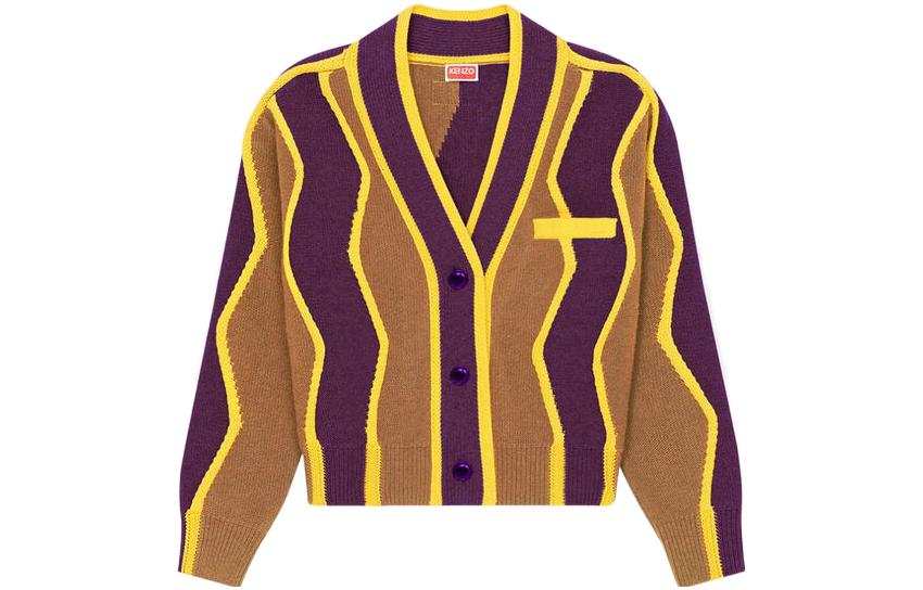 KENZO 【Previous Season】wavy stripes boxy cardigan