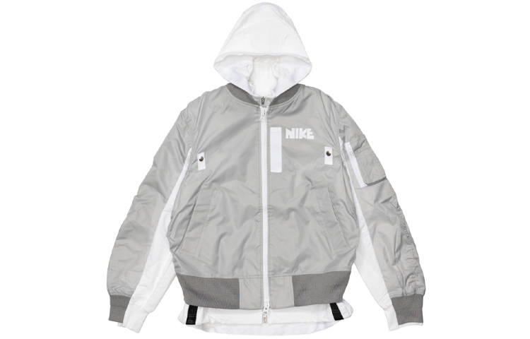 Nike Nike X Sacai Layered Bomber Jacket Grey Fog Women'ss
