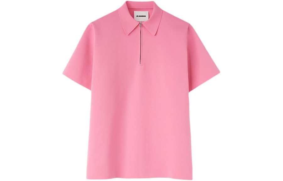 JIL SANDER Zip Detailed Straight Hem Polo Top
