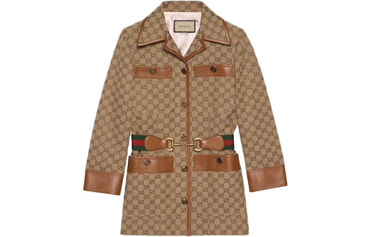 GUCCI Gg Supreme belted jacket