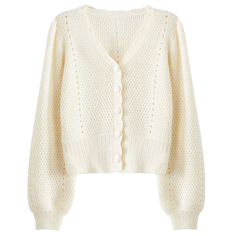 XIANGYING Knitwear Women's V Neck Moderate Cardigan