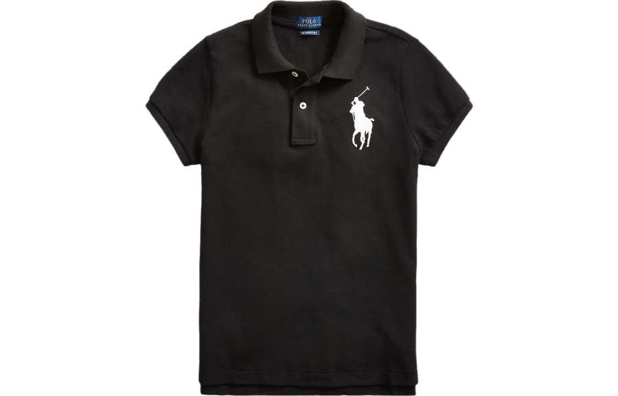 Polo Ralph Lauren Polo Shirts Women's Black Polo Collar Moderate Straight Fit
