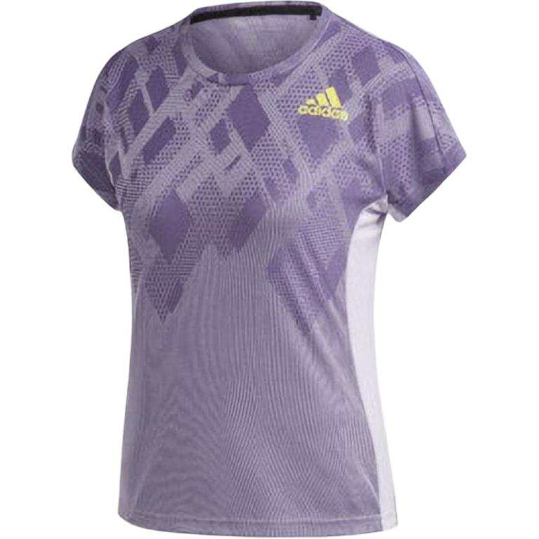 Adidas Adidas T Shirts Women's Purple Crew Neck Moderate Straight Fit