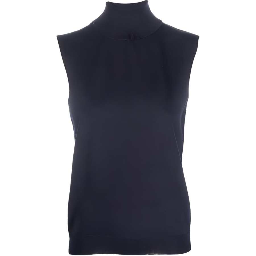 Maison Margiela roll-neck sleeveless knitted top