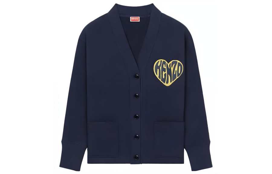 KENZO 【Previous Season】KENZO Heart logo-print stretch-cotton cardigan